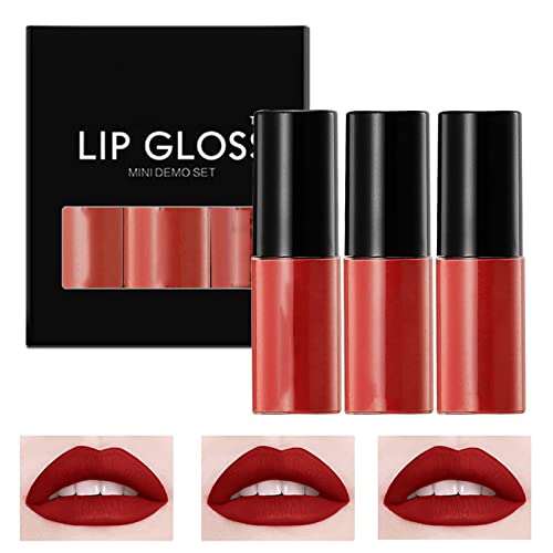 Lip Gloss חג המולד 1Set שפתון עם איפור שפתיים קטיפה ארוכת זמן רב פיגמנט גבוה בעירום אטום שפתון אטום נערות נערות איפור לאורך זמן רב פיגמנט