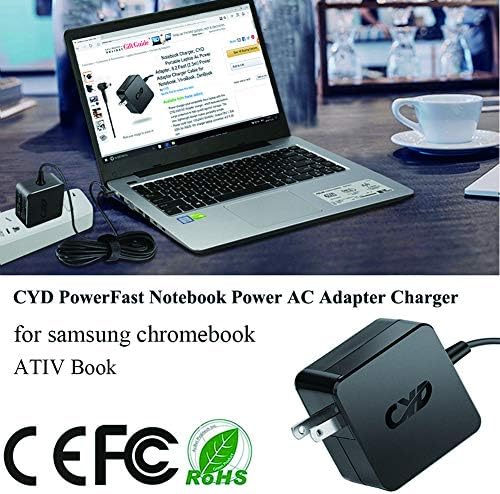 CYD 26W 12V מחשב נייד כבל חשמל תואם למטען Chromebook של סמסונג XE503C12 PA-1250-98 XE500C13 XE500C12 XE501C13 XE503C32 503C