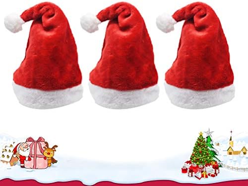 3 יחידות חוט קצר סנטה קלאוס כובע חג המולד כיסוי ראש תלבושות אבזר חג המולד פסטיבל דקור מתנת תיק עבור ילד למבוגרים קישוטי חג המולד
