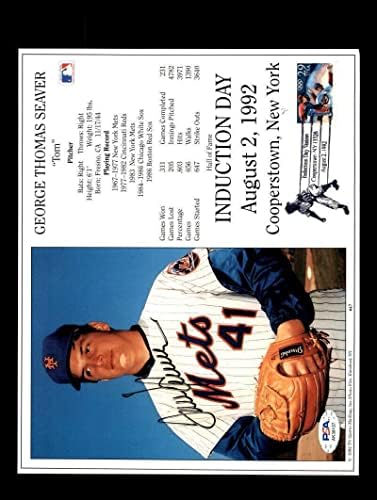 טום סיבר PSA DNA חתום 8x10 HOF Photo Mets Mets Autograpth - תמונות MLB עם חתימה