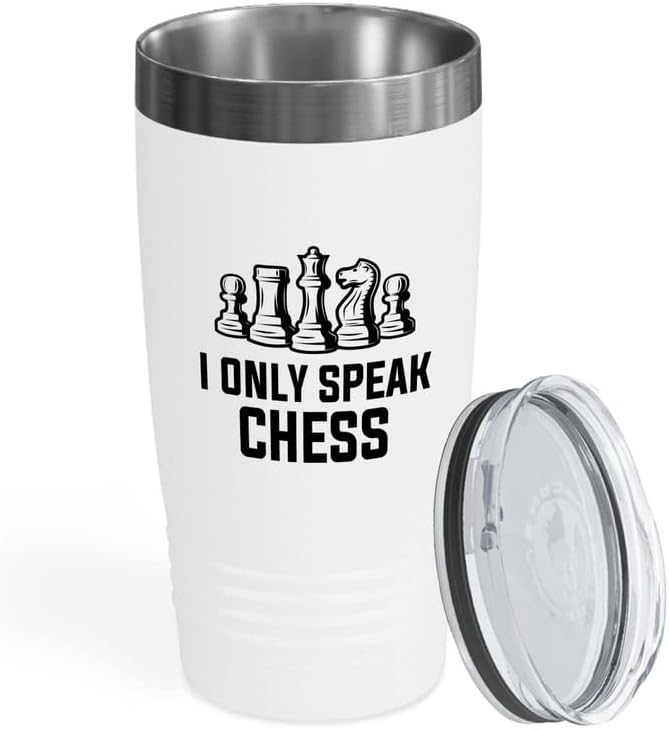 שחמט שחור כוס 20 עוז - אני רק לדבר שחמט - מצחיק שחמט מתנות סט לוח חתיכות סוס אביר נגן משחק חייל אסטרטגיה