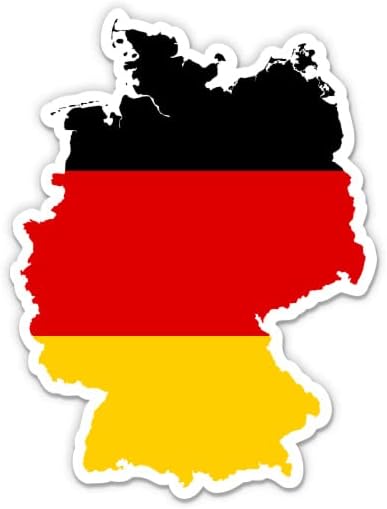 דגל גרמניה צורה כפרית גרמנית - מדבקת ויניל 3 - לטלפון בקבוק מים מחשב נייד - מדבקות אטומות למים