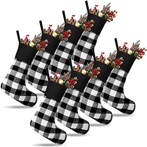 8 חבילות גרבי חג המולד 18 אינץ 'גרבי חג המולד גרביים גדולים של בופלו בופלו גרבי חג חג מולד גרבי חג המולד גרבי חג המולד קישוט אח תלייה