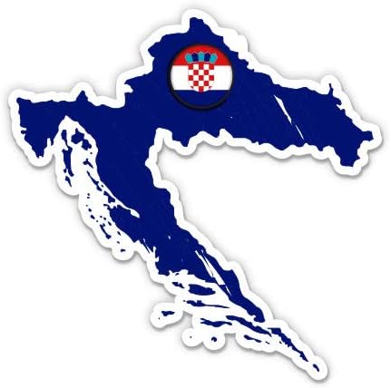 קרואטיה צורה קרואטית דגל קאנטרי - מדבקת ויניל 3 אינץ