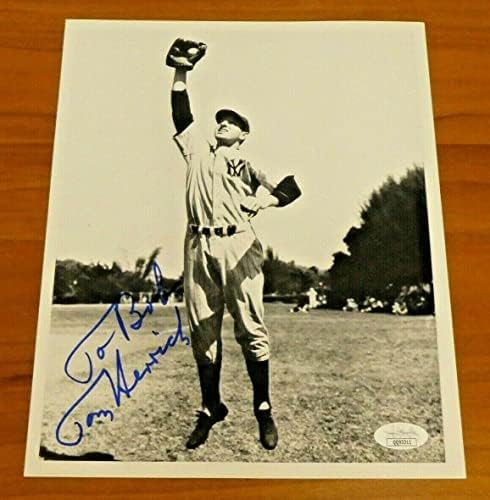 טום הנריך חתם על בייסבול וינטג '8x10 צילום עם JSA COA - תמונות MLB עם חתימה