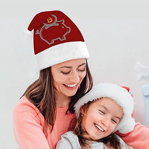 ביטקוין פיגי בנק חג המולד כובעים בתפזורת מבוגרים כובעי חג המולד כובע לחגים חג המולד ספקי צד
