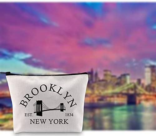 G2TUP ברוקלין ניו יורק מתנה מתנה ברוקלין תיק איפור ניו יורק תיק קוסמטיקה ניו יורק מאהב מתנה סיטי בית שורשים מתנה רוכסן תיק נסיעות