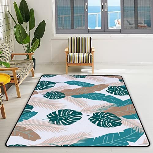 זוחל שטיח מקורה משחק מחצלת עלים אקזוטיים לסלון חדר שינה חינוכי משתלת רצפה שטיח שטיח 80x58 אינץ '