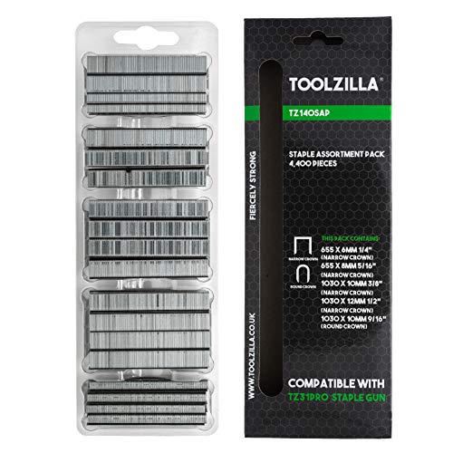 Toolzilla Heavy Duty Staples עבור אקדח מצרך - חבילה של 5,000 סיכות 8 ממ מגולוונות Toolzilla מגולוונות