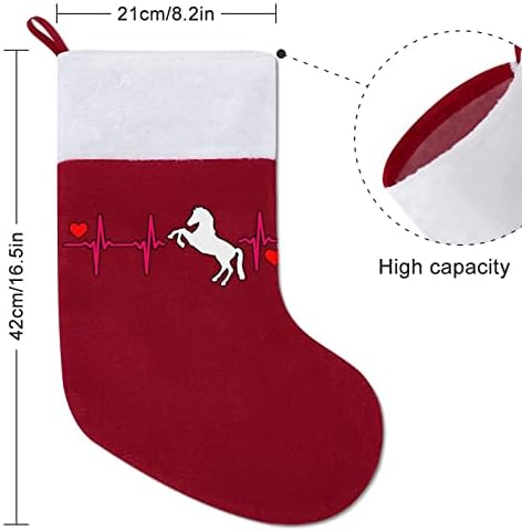 הלב שלי פועם לסוס גרב גרביים תלויים מדפיסים קישוטי אח של עץ חג המולד