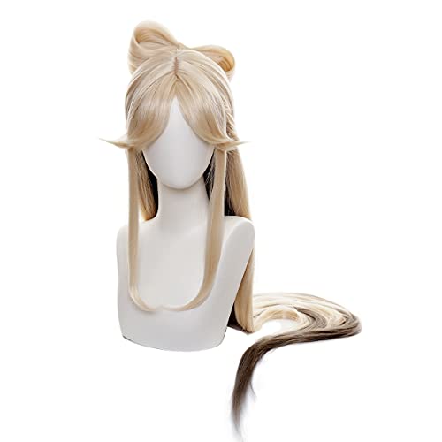 פאת קוספליי בלונדינית סינתטית אומברה חום ארוך תלבושות שיער פאה