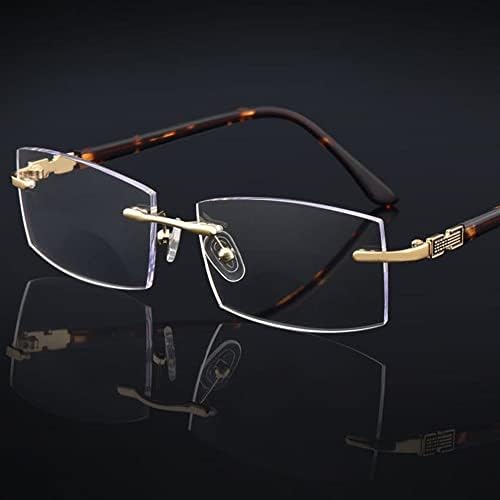 LKP משקפי קריאה דו -פוקליים ללא שפה לגברים משקפי ראייה קלים משקפיים ברורים חסימת אור כחול למחשב +1.5