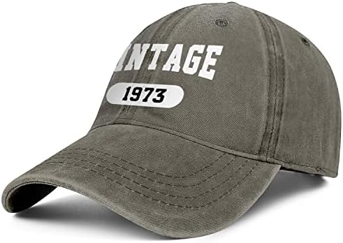 וינטג '1973 כובע מתנות יום הולדת 50 לגברים ונשים רקומות כובעי כותנה שטופים מתכווננים