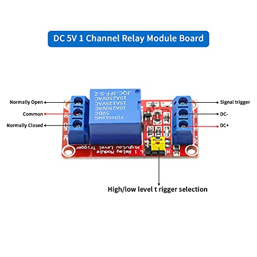 מודול ממסר של Dafurui 5V ， 8Pack 1 CHANNEL ADLAY מודול 5V לוח ממסר עם Optocupler תומך בהדק ברמה גבוהה/נמוכה לממסר Arduino