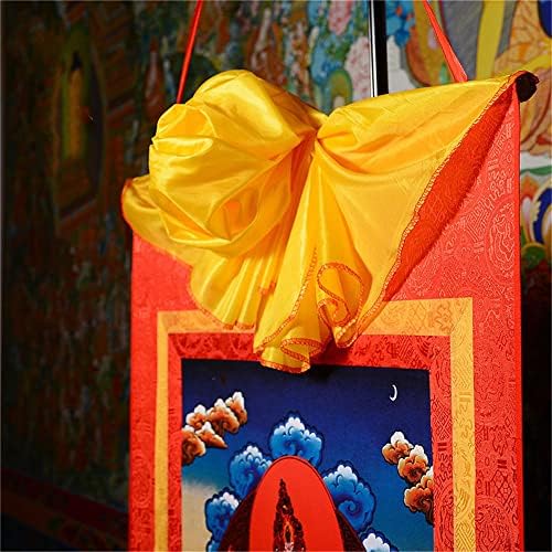 גנדהאנרה טיבטי ת'אנגקה קיר תלויה, חמש צורות של מנג'וסרי, ציור טאנגקה בודהיסט, Thangka Brocade, שטיח בודהה עם גלילה, למדיטציה של זן עיצוב