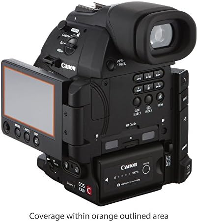 מגן מסך גלי תיבה התואם ל- Canon EOS C100 Mark II - זכוכית נקה, הגנה על מסך זכוכית מחוסמת 9 שעות עבור Canon EOS C100 Mark II