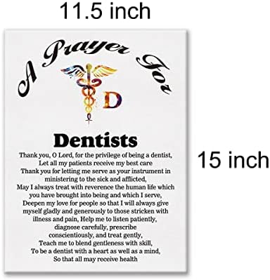 Lexsivo רופא שיניים קנבס קיר קיר קיר קיר עיצוב רופאי שיניים ציור מתנה 11.5x15 פוסטר אנשי מקצוע בתחום שיניים מוכנים לתלייה