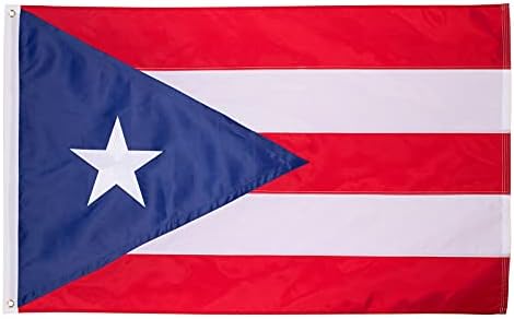 דגל פוארטו ריקו 3x5 חיצוני - דגלי מדינת פוארטו ריקו כבד עם כוכבים רקומים, פסים תפור וריזות פליז