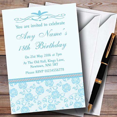 גן החיות של הכרטיס יפה שמיים כחולים פרחוניים דיאמנטה בהתאמה אישית הזמנות למסיבת יום הולדת
