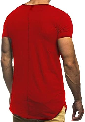 גברים של מזדמן בסיסי בציר פעיל קצר שרוול צוות צוואר ריצה טיולים חולצה מוצק כותנה רך מצויד טיז