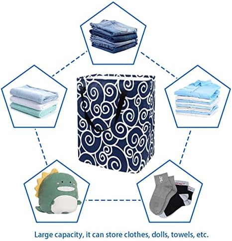 סיני כחול ולבן פורצלן דפוס הדפסת מתקפל סל כביסה, 60 ליטר עמיד למים סלי כביסה כביסה סל בגדי צעצועי אחסון עבור במעונות אמבטיה חדר שינה
