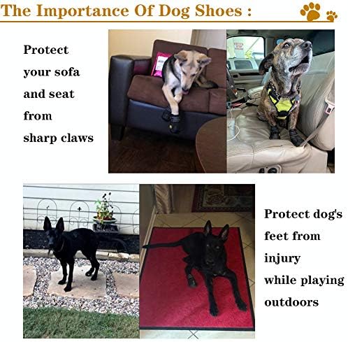 מגפי כלבים xsy & g, נעלי כלבים אטומות למים, נעלי כלבים עם סוליה אנטי-החלקה מחוספסת מחוספסת ונעלי כלבים חיצוניות עם כלבים בינוניים 4 יחידות