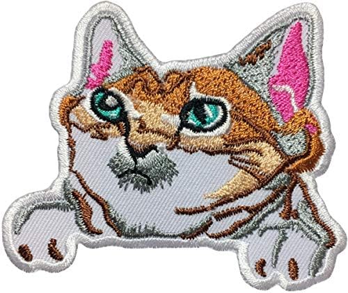 Papapatch חתול חתול חמוד פוס אפליקציה רקום תפור על ברזל על תיקון