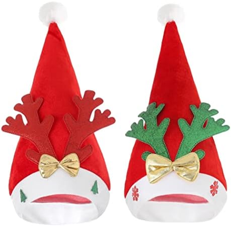 קמפסיס 2 יחידות סנטה כובע פאייטים קרניים חג המולד כובעי חם חג המולד כובעי עבור מסיבת חג המולד נוחות חג המולד כובע עבור חגיגי מסיבת חג