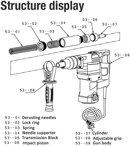 יוחוקוקסיאו סקלר מחט חשמלי, 1100 וולט מחט אקדח אקדח תעשייתי כלי סקלר מחט להסרת סיגית ריתוך חלודה וצבע
