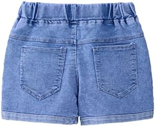 נערות תינוקות של Venjoe Partten רקמה ג'ינס קצרים קצרים בקיץ מותניים אלסטיים מכנסיים חמים