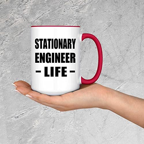 עיצוב מהנדס נייח חיים, 15 עוז מבטא קפה ספל אדום קרמיקה תה כוס עם ידית, מתנות יום הולדת יום השנה חג המולד חג המולד אבות אמהות יום