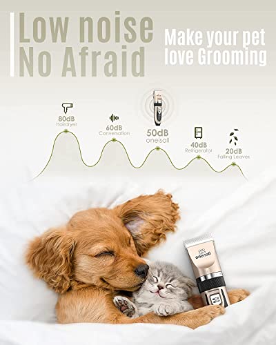 אחדכל כלב מכונת גילוח קוצץ נמוך רעש נטענת אלחוטי חשמלי שקט שיער קוצץ סט לכלבים חתולי חיות מחמד