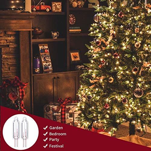 בוקינג 2.5 וולט נורות החלפת אורות מיני לחג המולד 100 יחידות נורות ליבון לבנות חמות של חג קישוט מסיבת מחרוזת אור חיצוני ומקורה