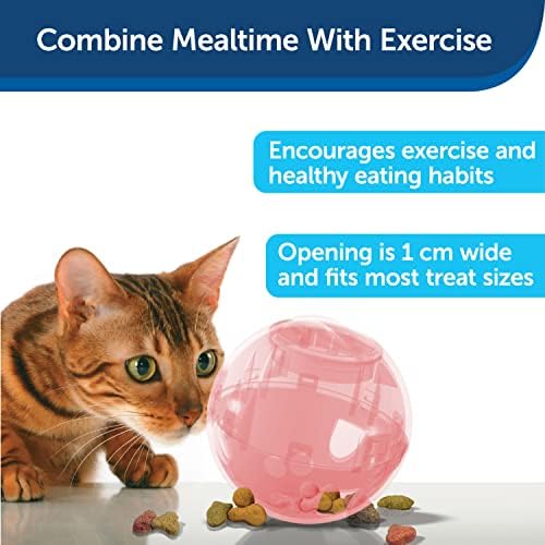 כדור Petsafe Slimcat כדור מזין - משחק אינטראקטיבי לחתול שלך - מלא באוכל ופינוקים - נהדר לבקרת מנות ואוכלים מהירים