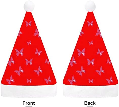 מודעות לסרטן שד פרפר מצחיק חג המולד כובע סנטה קלאוס כובעי קצר קטיפה עם לבן חפתים עבור חג המולד חג מסיבת אספקת קישוט