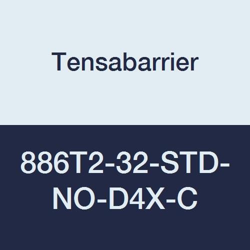 Tensabarrier 886T2-32-STD-NO-D4X-C פוסט, 7'6 חגורה שחור וצהוב של שברון, גובה 38, רוחב 2.5 , אורך 16, גומי ממוחזר, לבן