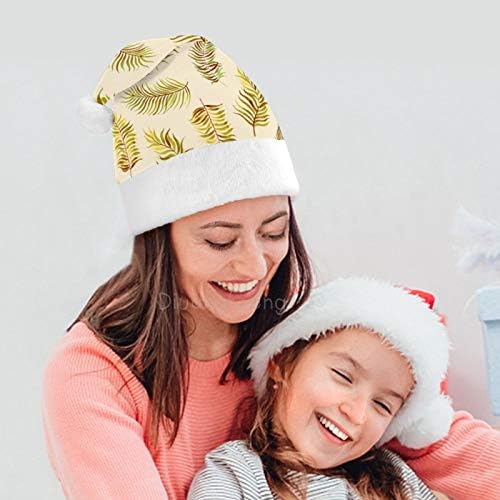 חג המולד סנטה כובע, זהב טרופי צמח חג המולד חג כובע למבוגרים, יוניסקס נוחות חג המולד כובעי לשנה חדשה חגיגי תלבושות חג מסיבת אירוע