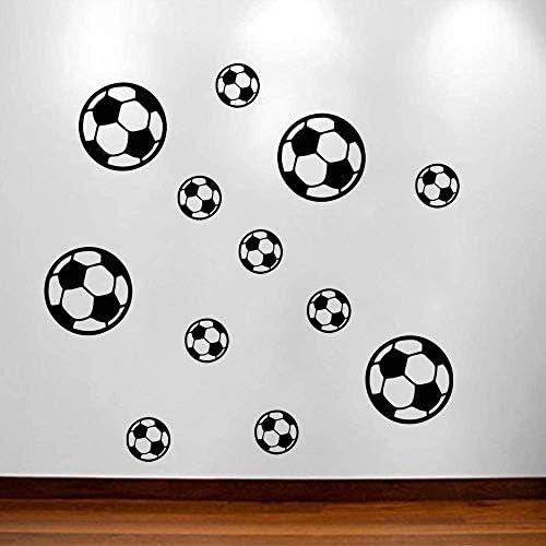 12 יחידות כדורגל כדור כדורגל מדבקות קיר מדבקה, נשלף כדורגל קיר קישוט, זמין ב 2 גדלים עשה זאת בעצמך מדבקת קיר סטים לילדים חדרי שינה סלון