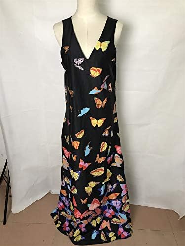 נשים פרחוני הדפסת פרפר המפלגה מקסי שמלת פרפר ארוך שמלות קל משקל שמלה קיצית