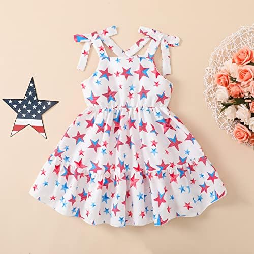 נובו פעוט תינוקת תינוקת רביעית ביולי שמלות יום עצמאות תלבושת קיד כוכבי דגל אמריקאי כוכבי פסים בגדי שמלה פטריוטיים