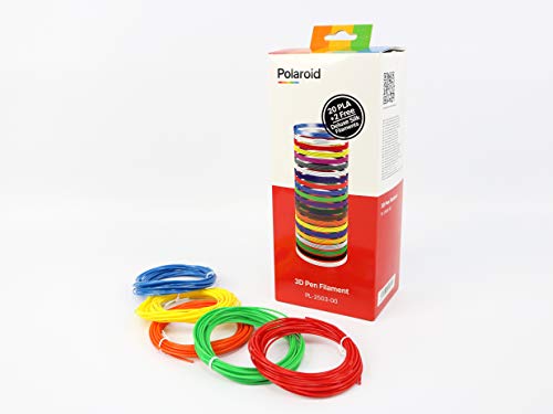 נימה פלסטיק פולארויד PLA חדש לעטים תלת -ממדיים, קופסה של 20 צבעים פלוס 2 חוטי משי דלוקס בחינם