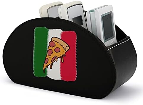 פיצה איטליה דגל מרחוק מחזיק בקרת טלוויזיה מרחוק מארגן תיבת אחסון עור PU עם 5 תאים לחדר שינה שולחני