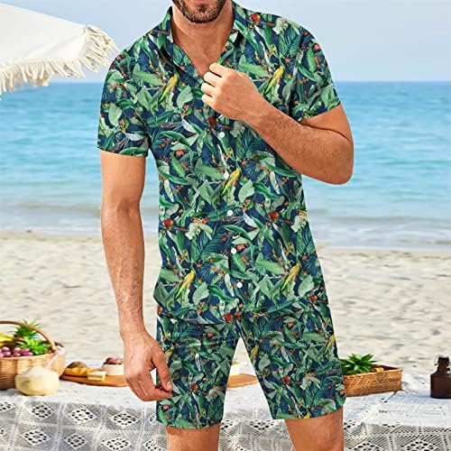 Kamemir Mens Spring קיץ חוף מזדמן חוף מזדמן מכופת מכופפת חולצה עם שרוול קצר מודפס סוויטה