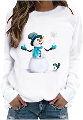 צמרות בגודל פלוס לנשים סוודר חג מולד מכוער לנשים חולצות שרוול ארוך חג המולד מצחיק איילים חמודים סוודר גרפי
