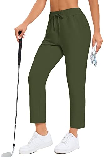 מכנסי גולף לנשים G4Free עם כיסים 7/8 נסיעות מכנסי קרסול מכנסי טרקלין שמלת נמתחת