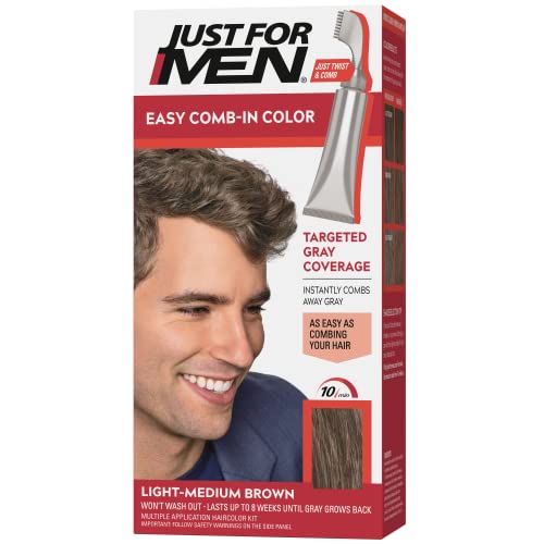 רק לגברים קל מסרק-בצבע, שיער צביעה לגברים עם מסרק המוליך-אור-בינוני חום, - 30