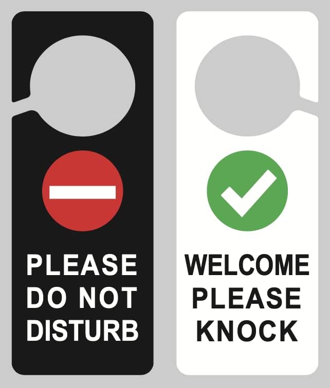אנא אל תפריע לשלט על דלת 10 חבילה, חור גדול ועיצוב אנטי-קינץ רך, 9 ″ x3.5 ″ פלסטיק, אנא אל תפריע לשלט תלוי
