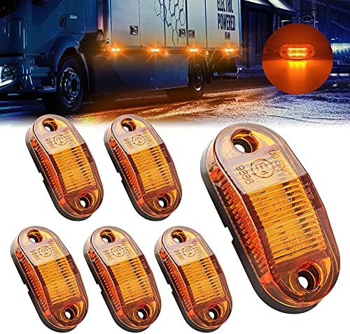 סידאקי 6 יחידות הוביל אורות סמן נגרר 6 הוביל אורות זנב אינדיקטורים סמן צד 12-30 וולט עבור חניך אורות עמילות משאית קרוואנים עמיד למים-ענבר