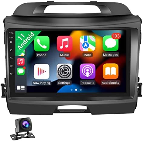 רדיו סטריאו לרכב פודופו עבור קיה ספורטאז '2010- אנדרואיד 12 אפל אלחוטי Apple Carplay Android Auto 26UI נושא GPS WIFI מסך מגע 9 אינץ'